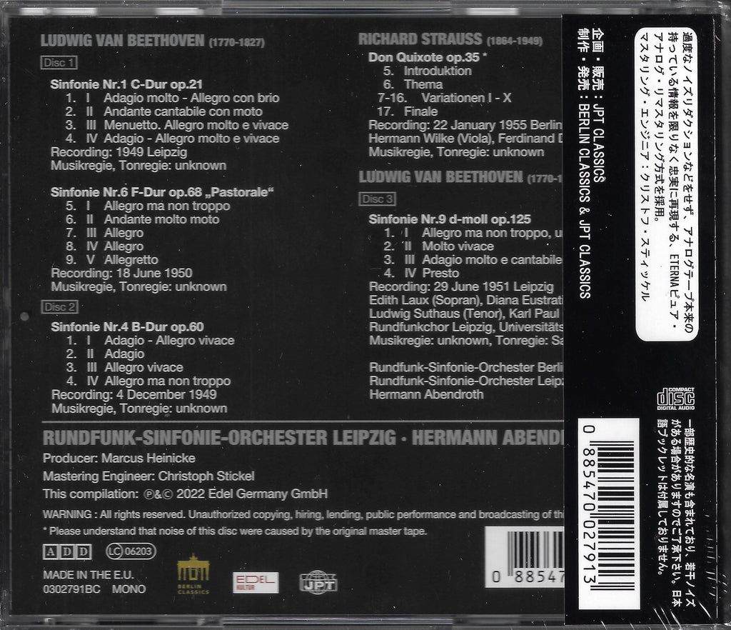 Abendroth: Beethoven + Strauss - Berlin Classics 0302791BC (3CD set, sealed)