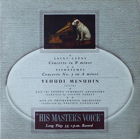 Menuhin: Saint-Saëns Violin Concerto No. 3 + Vieuxtemps No. 5 - HMV ALP 1241