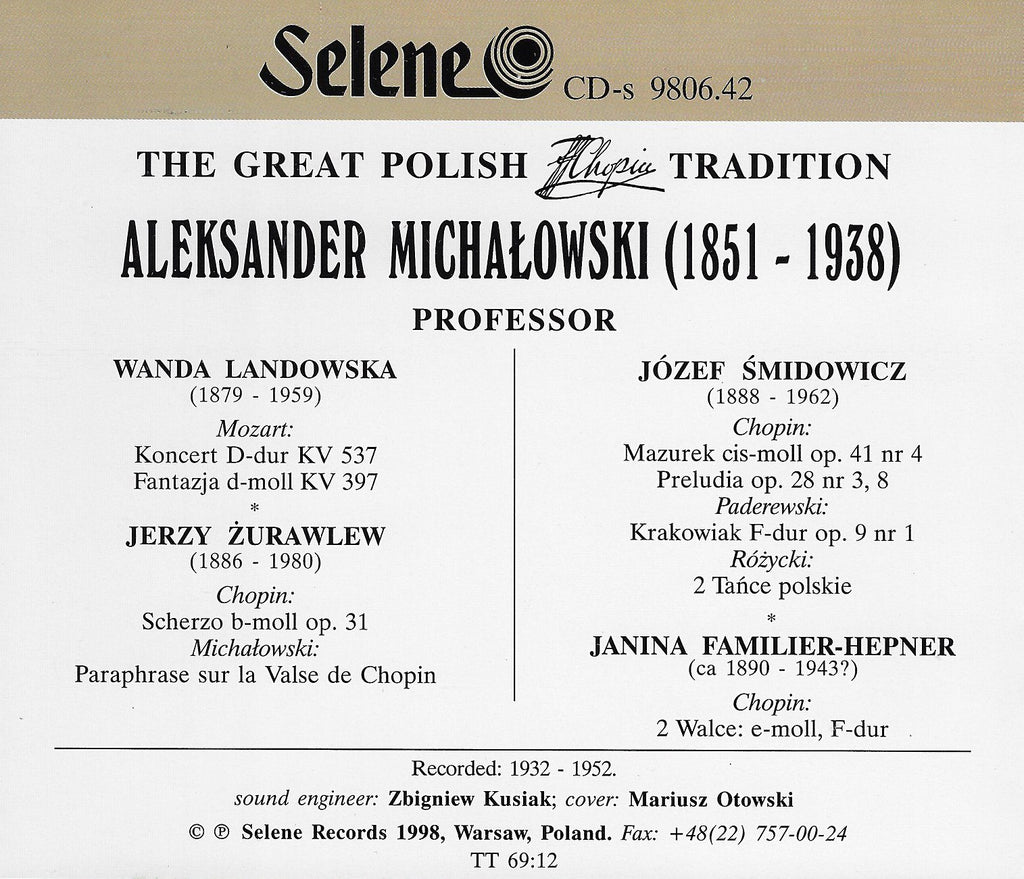 Michalowski: The Great Polish Tradition - Selene CD-s 9806.42