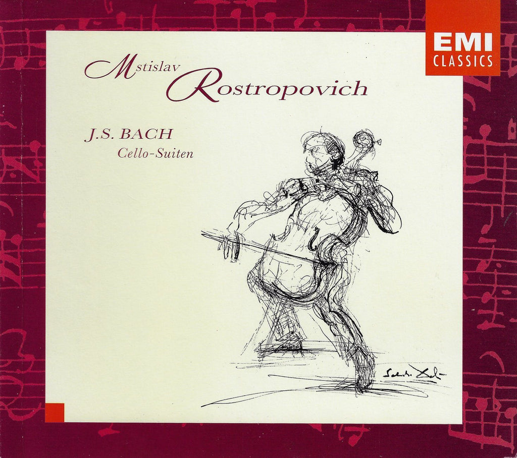 Rostropovich: Bach 6 Solo Cello Suites - EMI (deluxe box issue + VHS video)