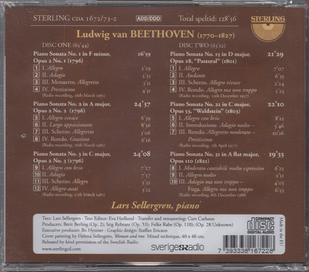Sellergren: Vol. 5 (6 Beethoven Sonatas) - Sterling CDA-1672/73-2 (2CD set, sealed)