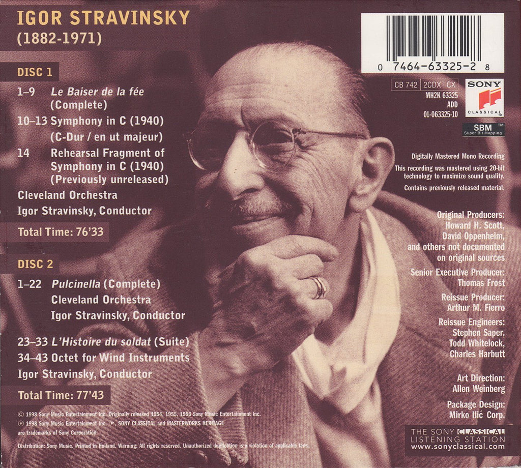 Stravinsky conducts Stravinsky: Mono Years 1952-55: Sony MH2K 63325 (2CD set)