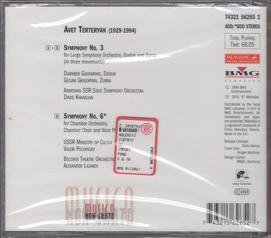 Khandjan: Terteryan Symphony No. 3, etc. - Melodiya/BMG 74321 56265 2 (sealed)