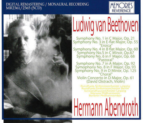 Abendroth: 9 Beethoven Symphonies - Memories MR2361/5 (5CD set)