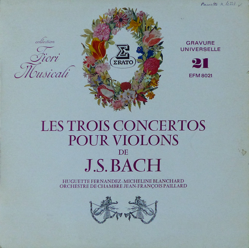 Fernandez/Blanchard: Bach Violin Concertos - Erato EFM 8021