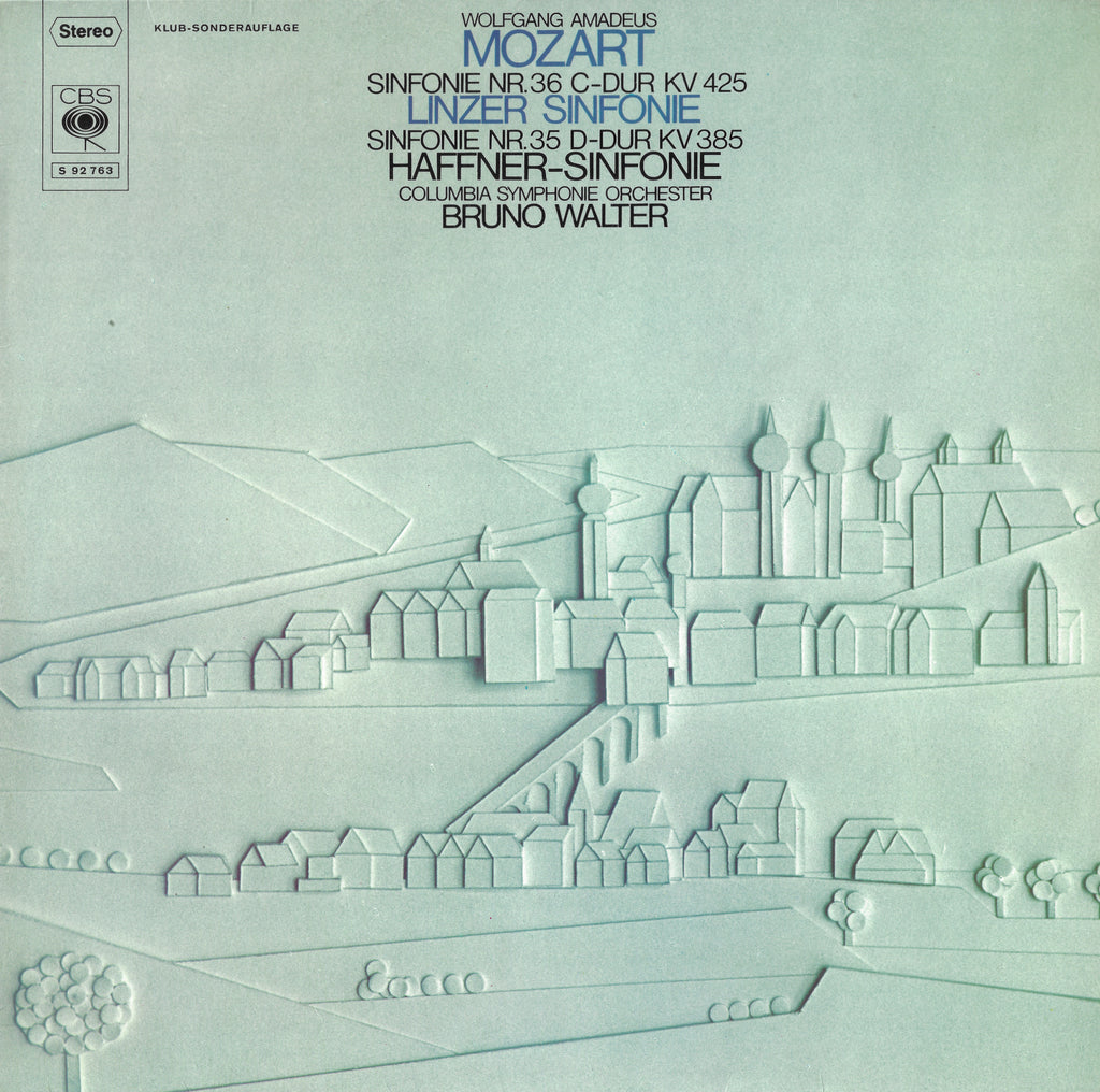 Walter/Columbia SO: "Linz" and "Haffner" Symphonies - CBS S 92 763