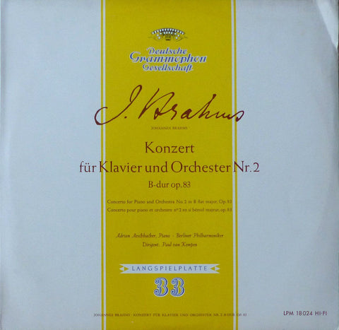 Aeschbacher: Brahms Piano Concerto No. 2 in B-flat Op. 83 - DG LPM 18024