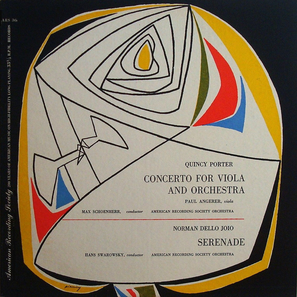 LP - Angerer: Porter Viola Concerto + Dello Joio - American Rec. Soc. ARS-36
