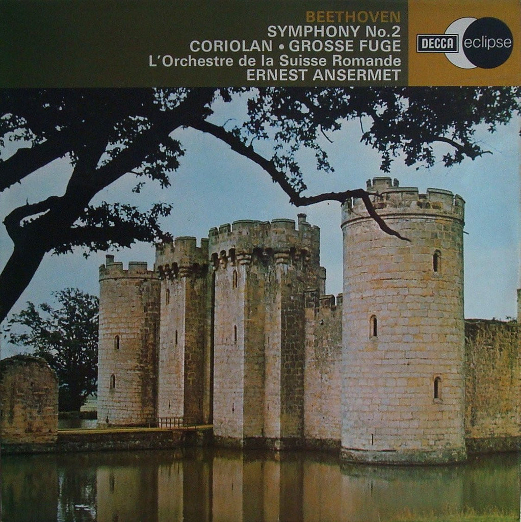 LP - Ansermet: Beethoven Sym No 2, Grosse Fugue, Coriolan Ov - Decca ECS 739, NM