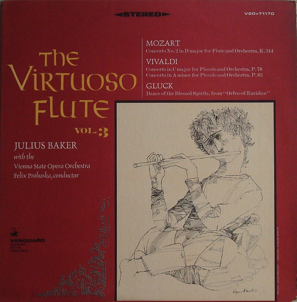 LP - Baker: Flute Concerti By Mozart K. 314 & Vivaldi P. 78 & P. 83, Etc. - Vanguard VSD-71170
