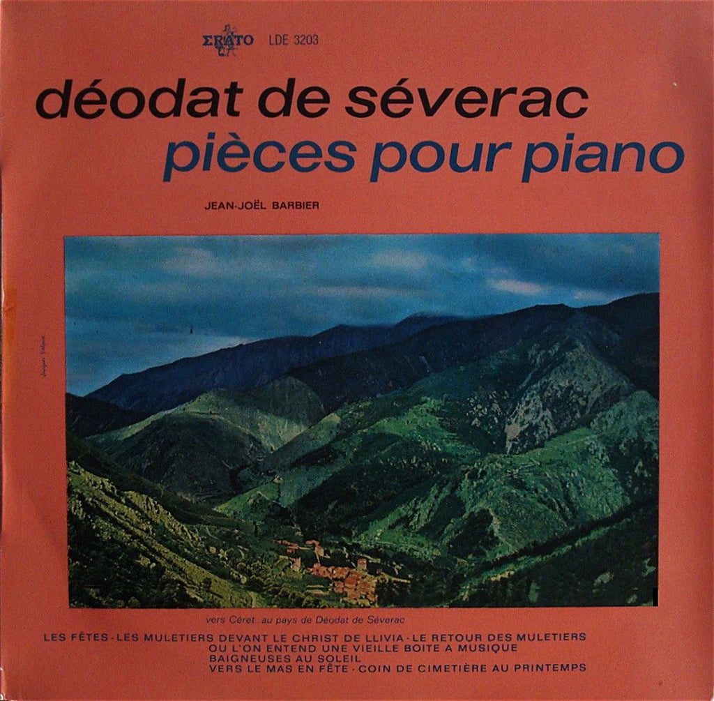 LP - Jean-Joël Barbier: Deodat De Severac Piano Works - Erato LDE 3203