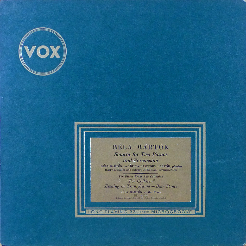 Bela & Ditta Bartok: Sonata for 2 Pianos & Percussion, etc. - Vox PL 6010