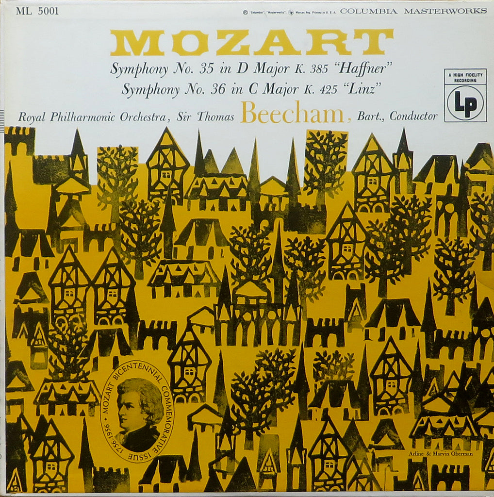 Beecham/RPO: Mozart 35 "Haffner" & 38 "Prague" - Columbia ML 5001