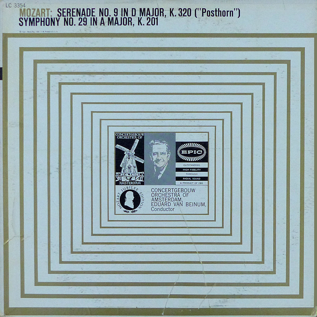 Beinum: Mozart Posthorn Serenade + Symphony No. 29 - Epic LC 3354