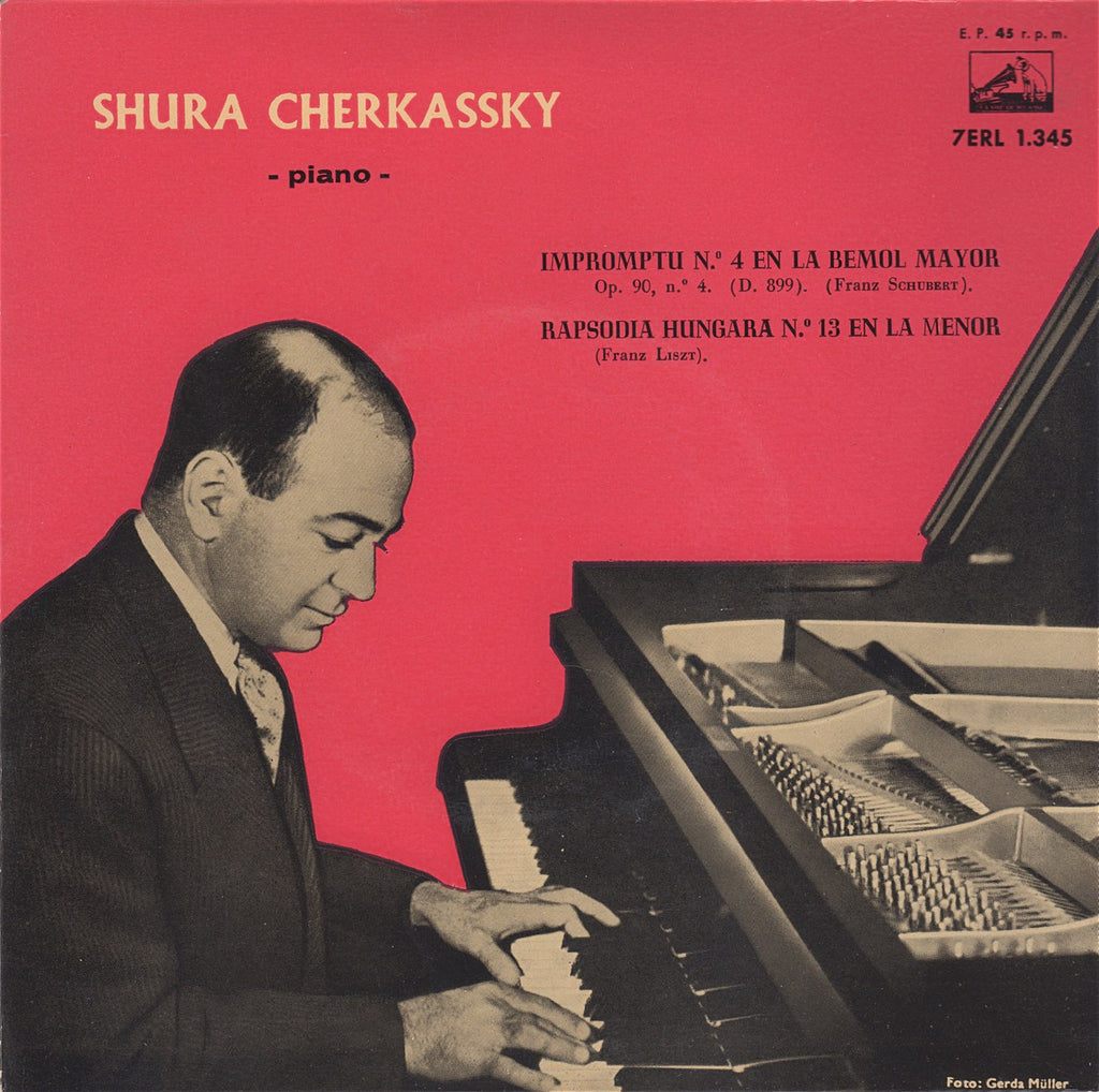 EP (7" 45 Rpm) - Cherkassky: Schubert Impromptu D. 899/4 + Liszt - HMV 7ERL 1.345 (7" 45 Rpm EP)