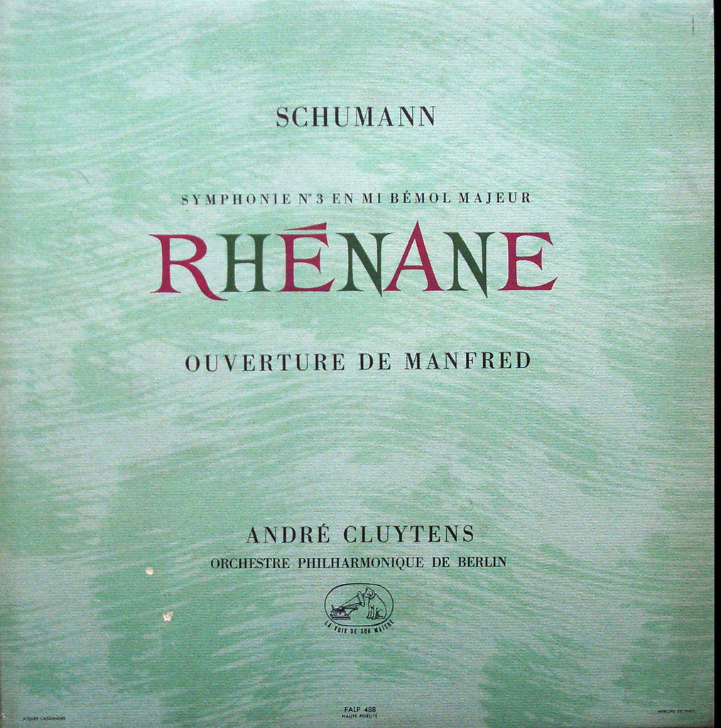 LP - Cluytens/BPO: Schumann "Rhenish" Sym. & "Manfred" Ov. - FALP 488 (ds)