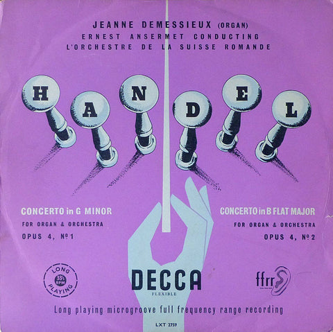 Demessieux: Handel Organ Concertos Op. 4 Nos. 1 & 2 - Decca LXT 2759