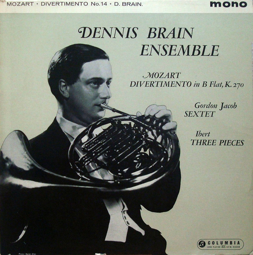 LP - Dennis Brain Ensemble: Mozart Divertimento K. 270 + Jacob, Poulenc ("live") - Columbia 33CX 1687