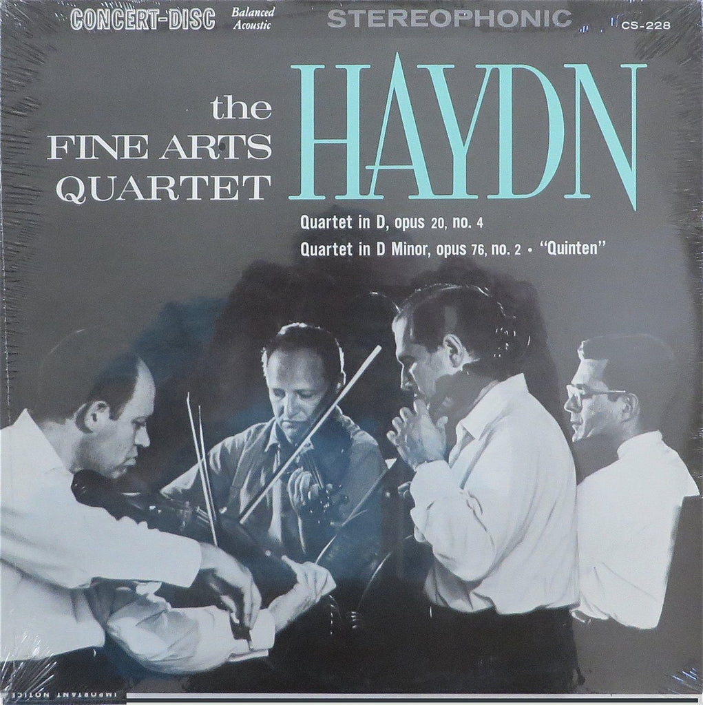 Fine Arts Quartet: Haydn SQ Op. 20 No. 4 & Op. 76 No. 2 - Concert-Disc CS-228 (sealed)