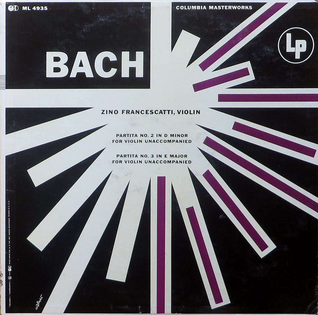 Francescatti: Bach Partitas Nos. 2 & 3 - Columbia ML 4935