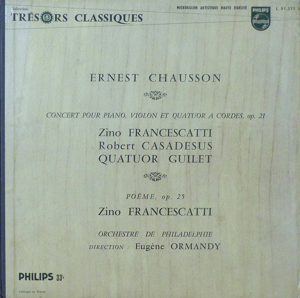 Francescatti/Casadesus/Guilet Quartet: Chausson Concert Op. 21 - Philips L 01.275 L