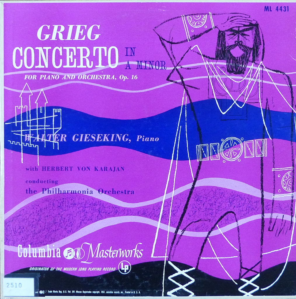 Gieseking/Karajan: Grieg Piano Concerto - Columbia ML 4431