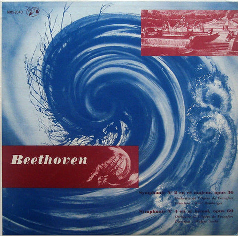 LP - Beethoven Syms No. 2 (Bamberger) + No. 4 (Goehr) - Guilde Internationale Du Disque MMS-2040