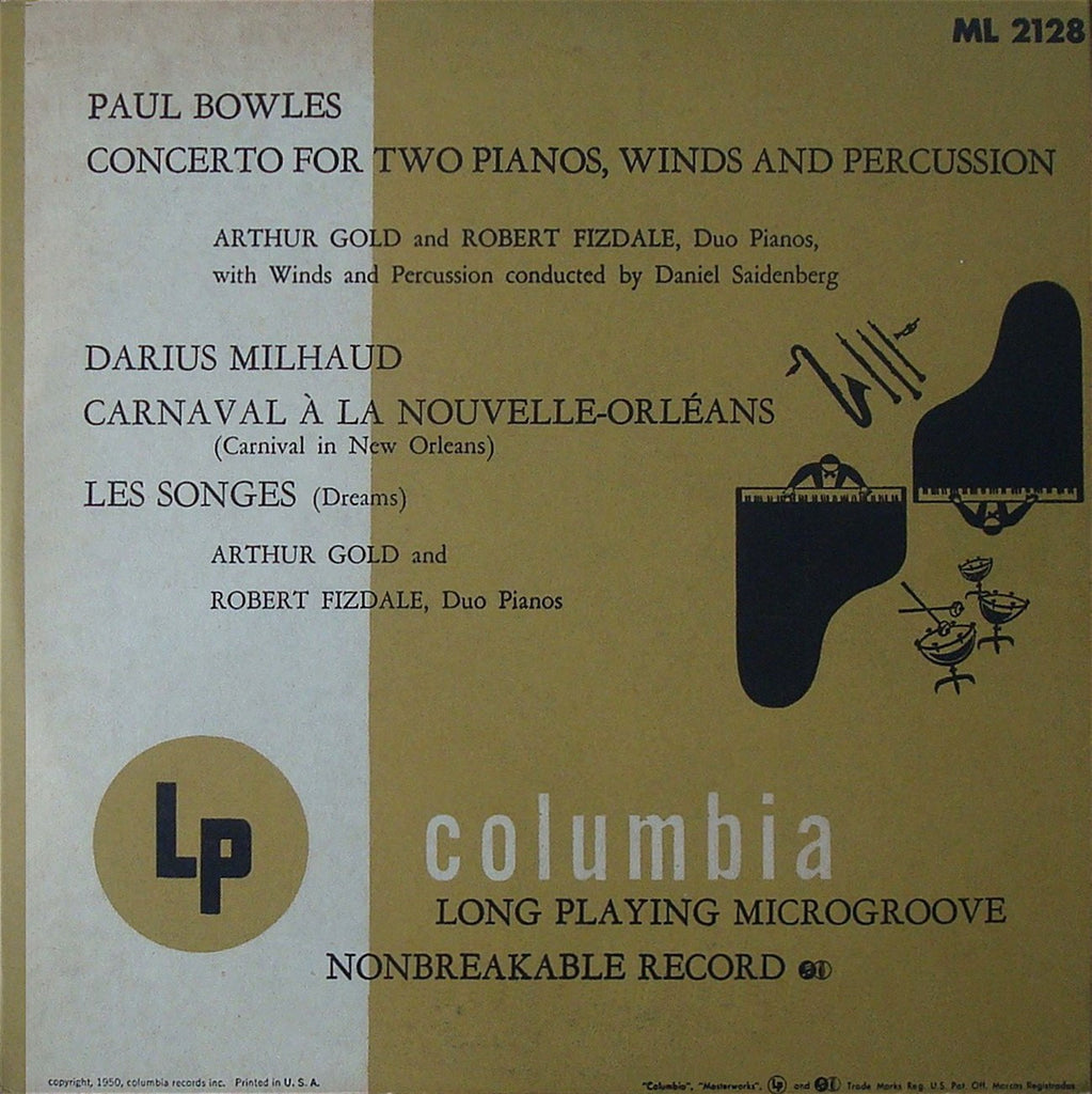 LP - Gold & Fizdale: Bowles & Milhaud - Columbia ML 2128 (10" LP)