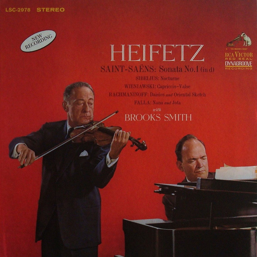 LP - Heifetz: Saint-Saëns Violin Sonata No. 1 + Sibelius, Falla, Et Al. - RCA LSC-2978