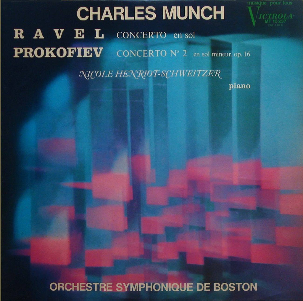 LP - Henriot-Schweitzer: Ravel Concerto In G + Prokofiev - French RCA Victrola MT 10237
