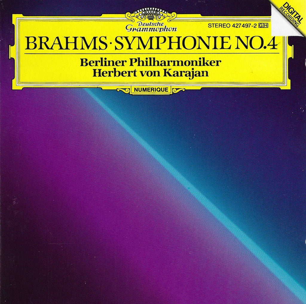 Karajan/BPO: Brahms Symphony No. 4 (rec. 1988) - DG 427 497-2