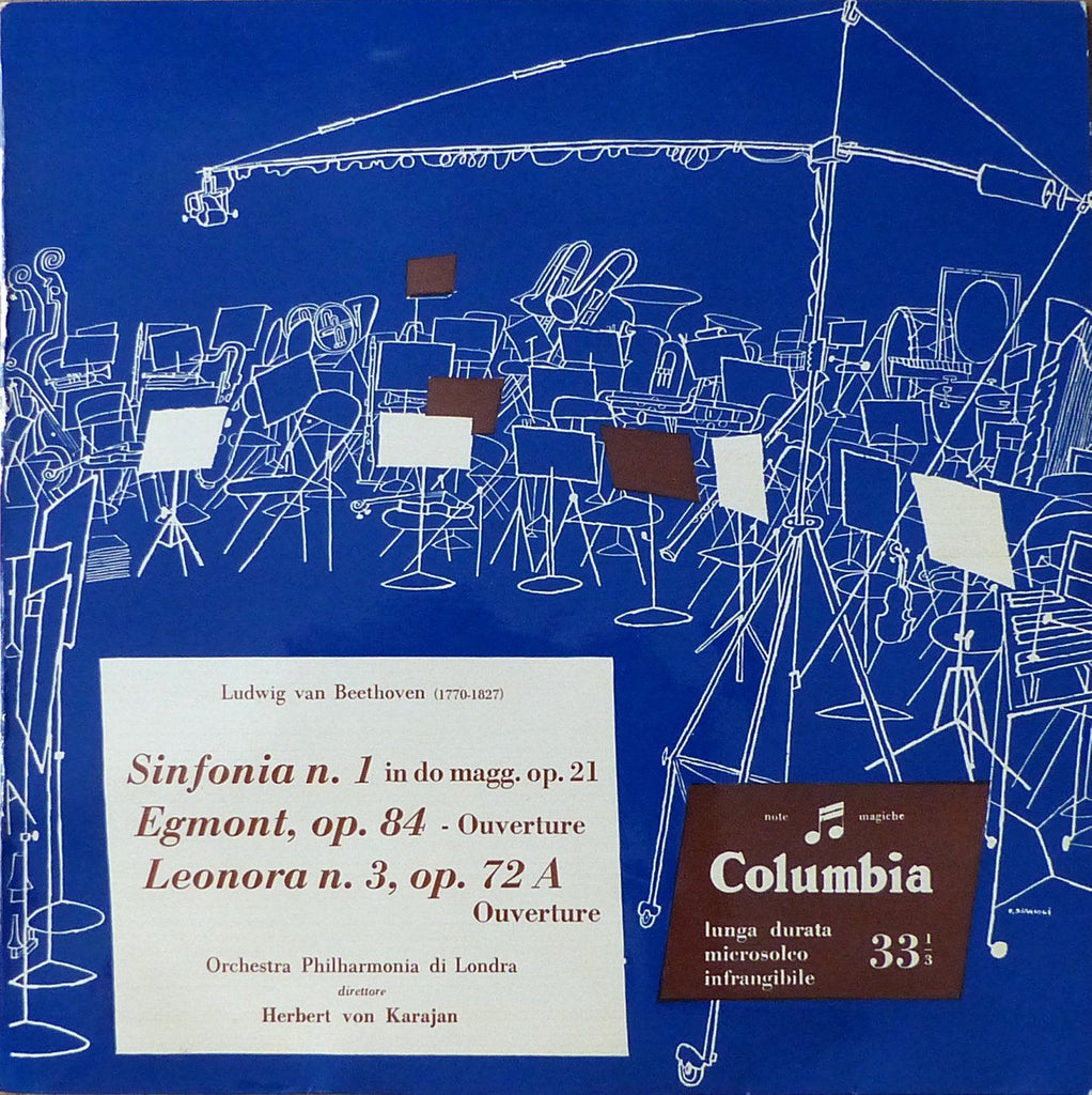 Karajan: Beethoven Symphony No. 1 + 2 Overtures - Columbia 33 QCX 10099