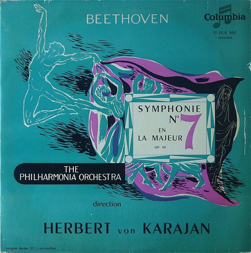 LP - Karajan/Philh: Beethoven Symphony No. 7 Op. 92 - Columbia 33 FCX 160