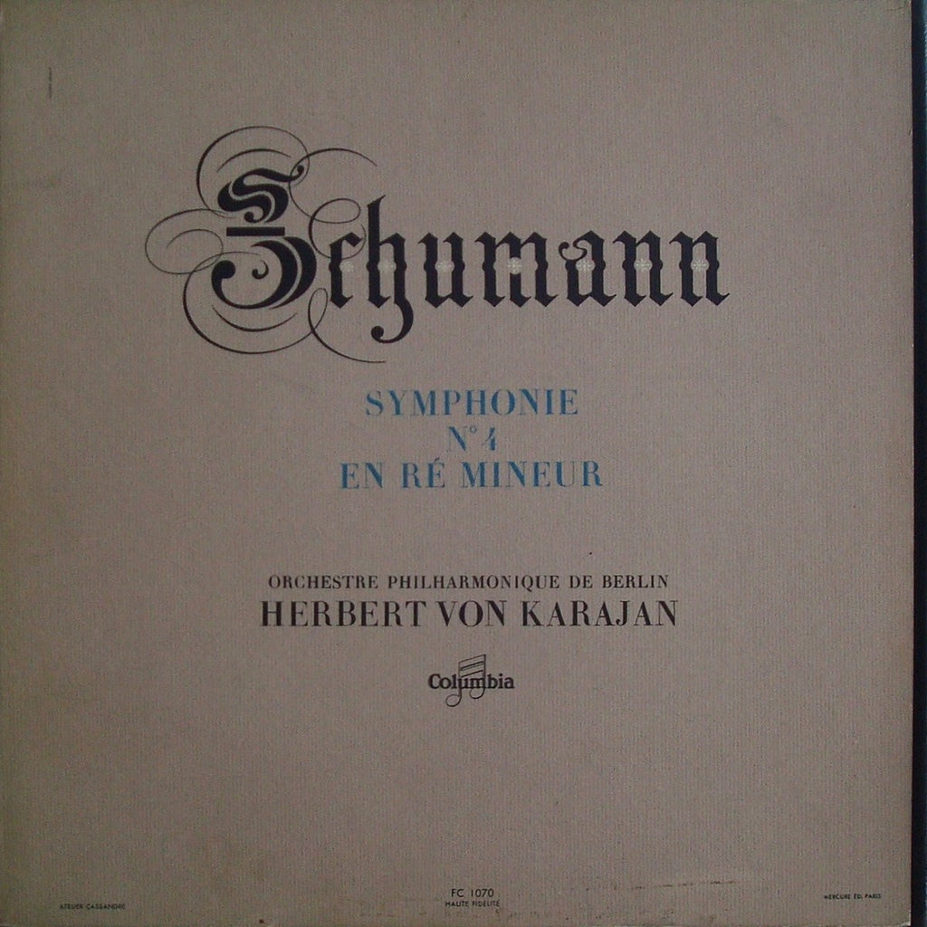 LP - Karajan/BPO: Schumann Symphony No. 4 Op. 120 - Columbia 33 FC 1070 (10" LP, Ds)