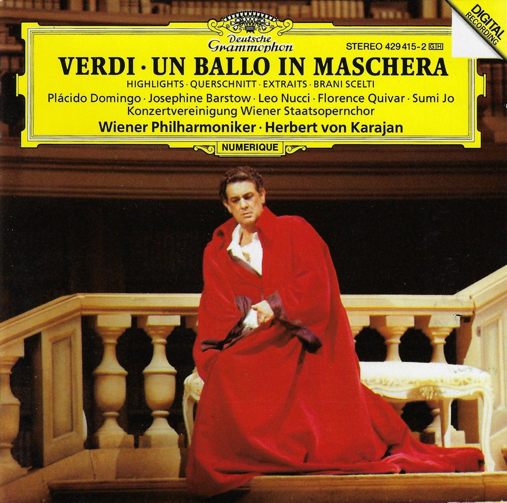 Karajan: Verdi Un Ballo in Maschera highlights (Domingo, et al.) - DG 429 415-2