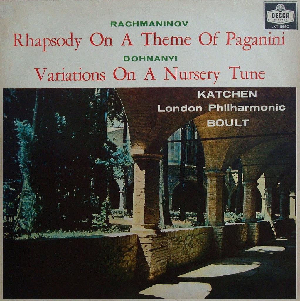 LP - Katchen/Boult: Rachmaninov Paganini Rhapsody + Dohnanyi - Decca LXT 5550