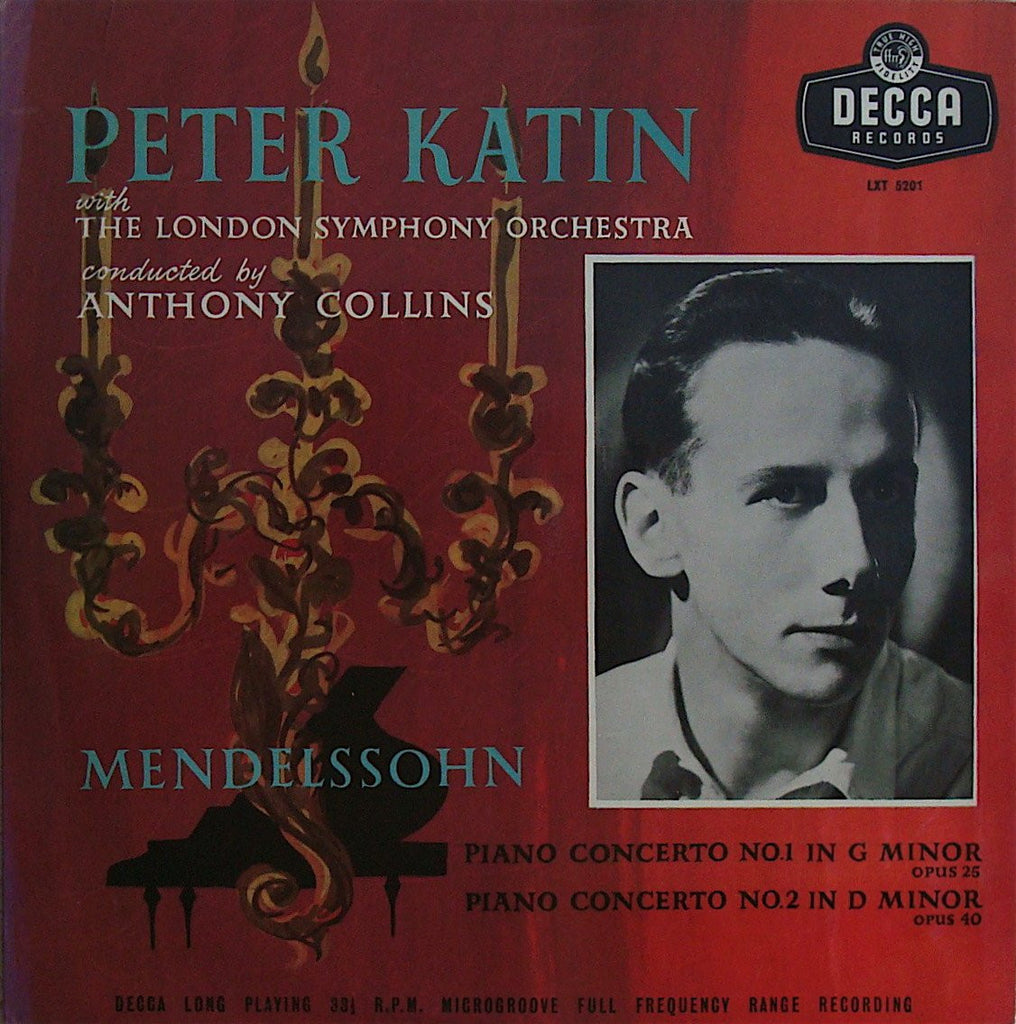 LP - Katin/Collins: Mendelssohn Piano Concertos Nos. 1 & 2 - Decca LXT 5201