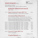 Katsaris: Bach in Italy + Italian Concerto, etc. - Sony SK 66272