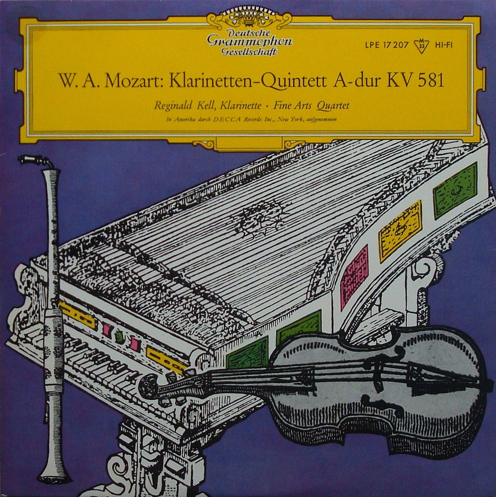 LP - Kell/Fine Arts Quartet: Mozart Clarinet Quintet K. 581 - DG LPE 17207 (10" LP)