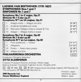 Klemperer: Beethoven Symphonies Nos. 1 & 7 - EMI CDC 7 47184 2