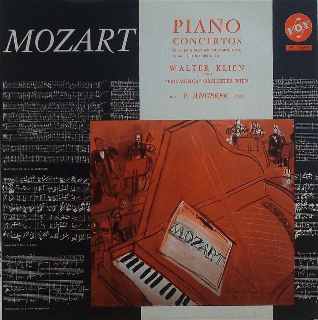 LP - Klien: Mozart Piano Concertos Nos. 14 & 16 - Vox PL 11650