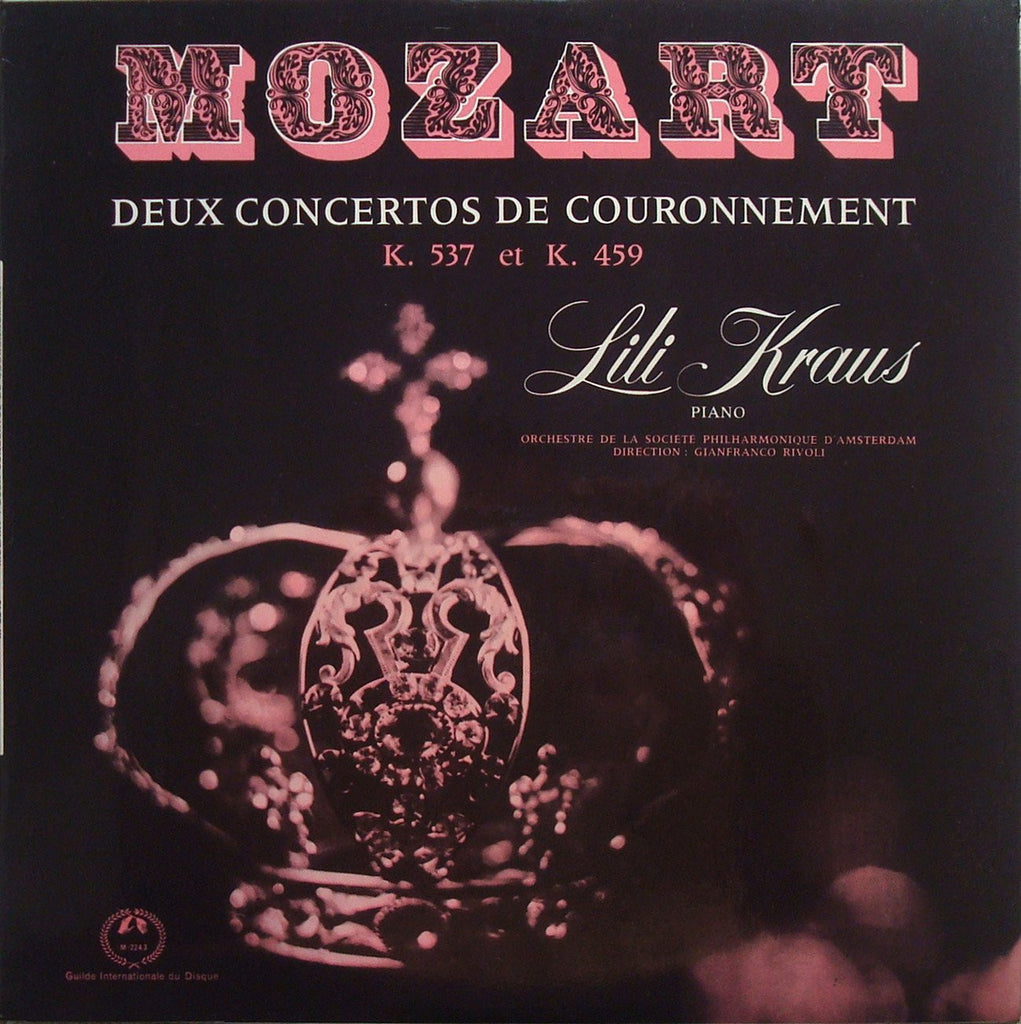 LP - Kraus: Mozart Piano Concertos Nos. 19 & 26 - Guilde Internationale Du Disque M-2243