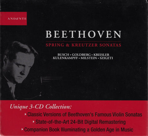 Beethoven: Spring & Kreutzer Sonatas (historical recs.) - Andante RE-A-1090 (3CD set, sealed)