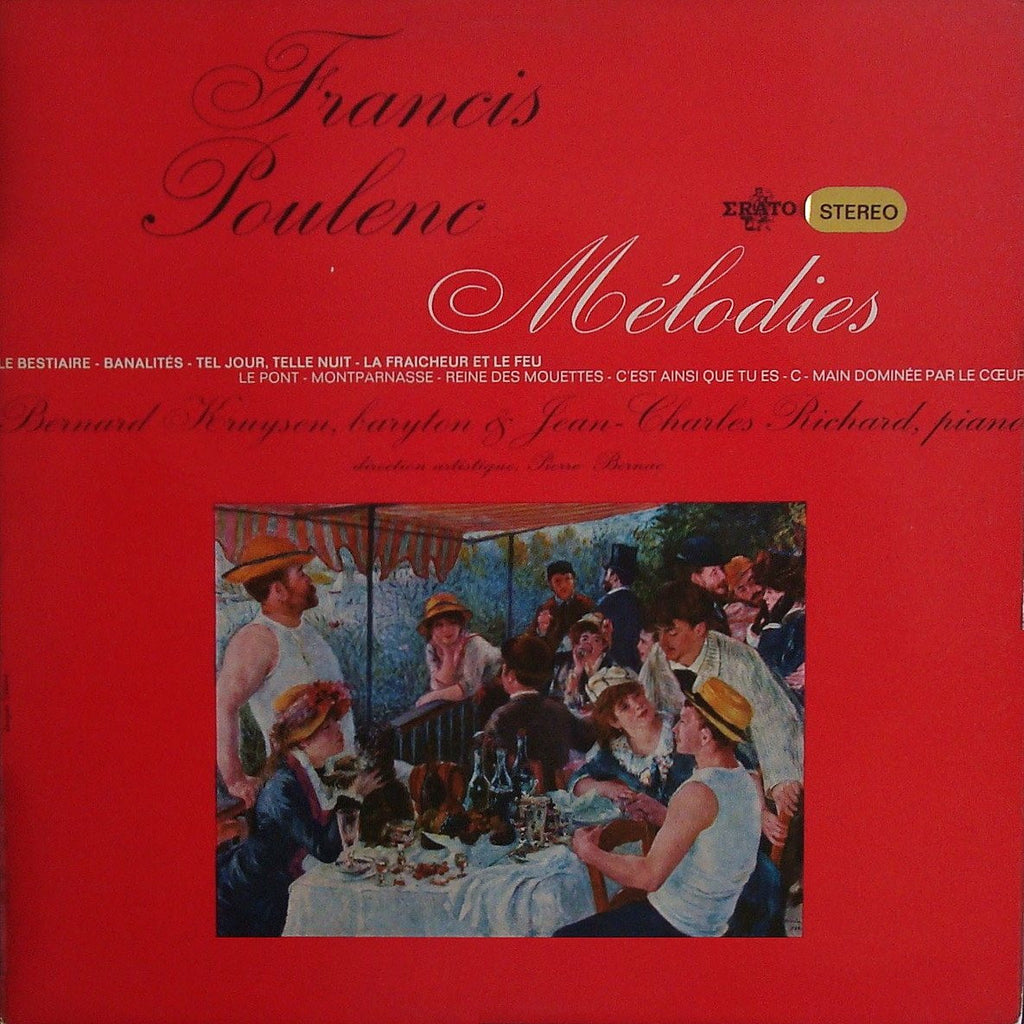 LP - Kruysen/Richard: Poulenc "Tel Jour Telle Nuit" (+ Other Songs) - Erato STE 50176 (ED1)