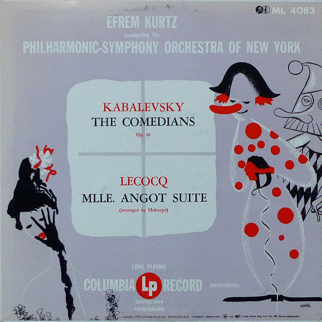 Kurtz: Kabalevsky The Comedians + Lecocq - Columbia ML 4083