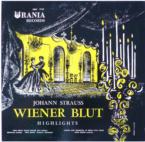 Lenzer: J. Strauss II Wiener Blut Highlights - Urania URLP 7129