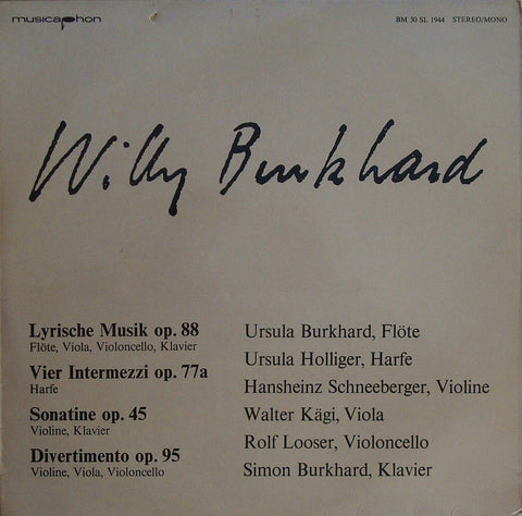 LP - Burkhard: Chamber Music (Holliger, Looser, Schneeberger) - Musicaphon BM 20 SL 1944