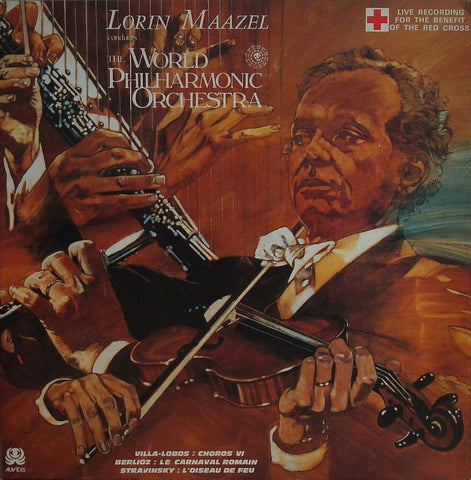 LP - Maazel: Firebird, Villa-Lobos Choros VI, Etc. ("live" 1986) - Auvidis AV 4844