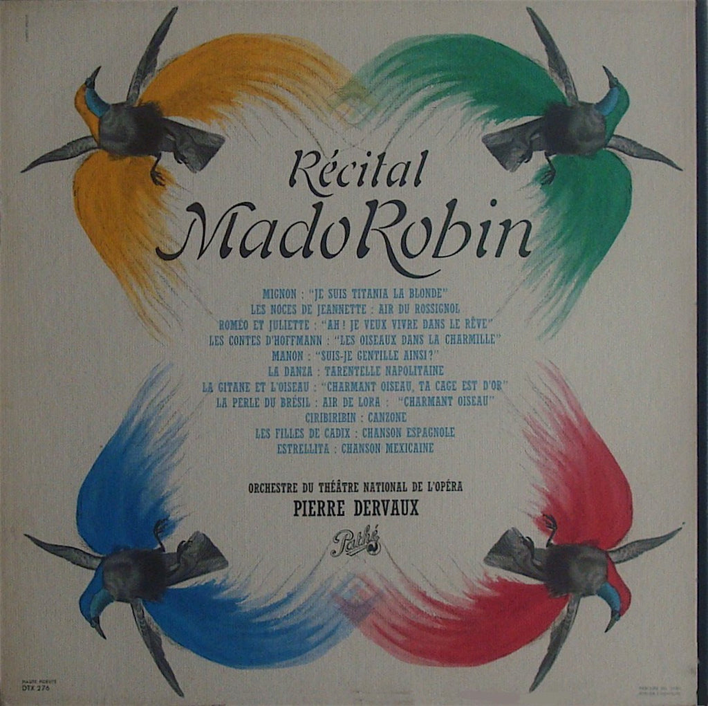 LP - Mado Robin: Rossini, Delibes, Ponce, Gounod, Et Al. - Pathé DTX 276 (ds)