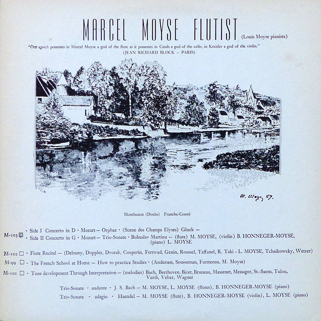 Marcel Moyse Flutist: Historical Recordings - Semi-Private LP issue M-103